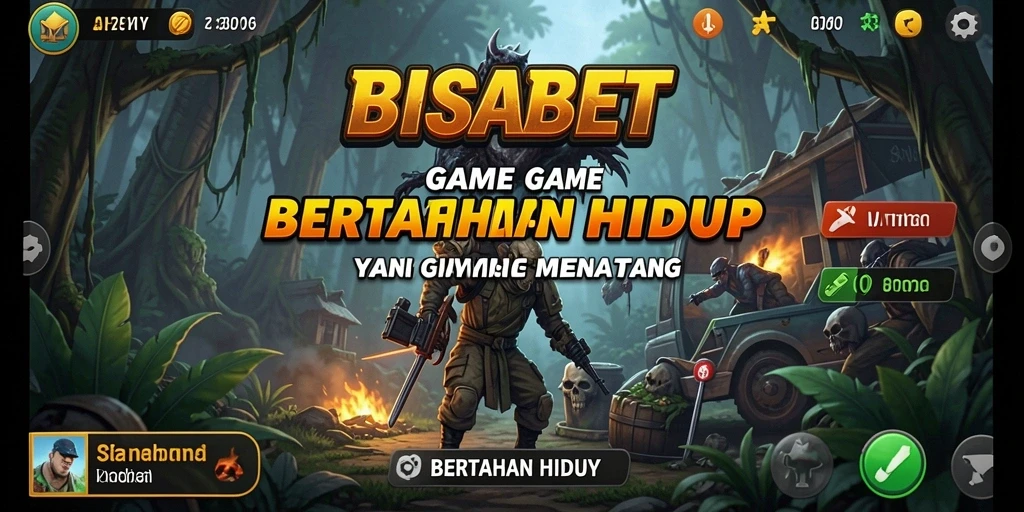 Tampilan antarmuka BISABET menunjukkan elemen Bertahan Hidup yang realistis.