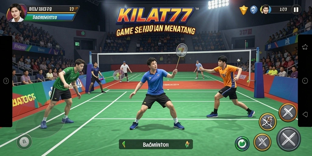 Antarmuka menawan KILAT77 dengan grafik badminton yang menakjubkan.